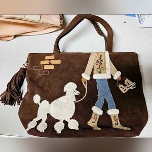 Rare Genuine Leather Ladies Purse with Poodle Brand New W tags